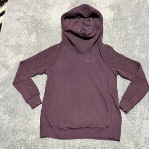 Nike Hoodie Womens Small Quilted Rally Funnel Neck Hoodie Sweatshirt Purple